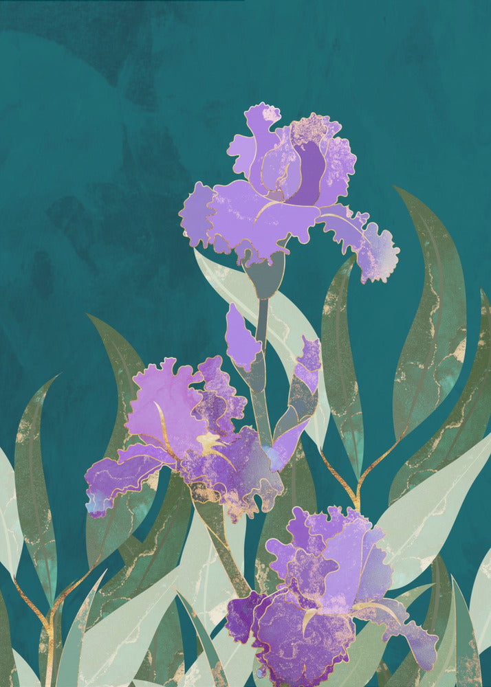 Iris Flower Turquoise | Poster