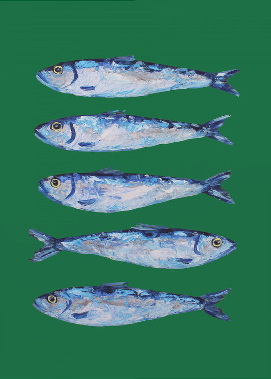 Sardines Forest Green | Canvas