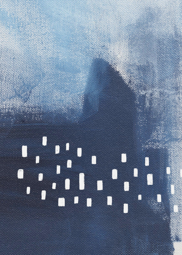 Blue Hues And White Rectangular Elements | Canvas