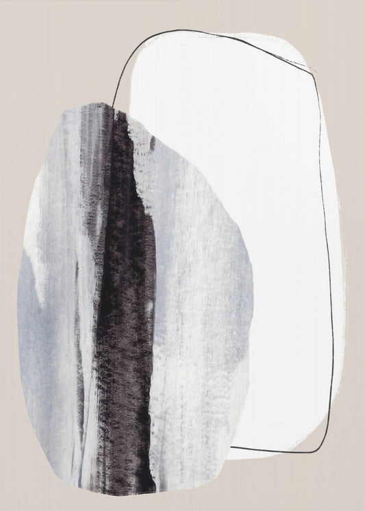 Organic Shapes With Textured Brushstrokes | Poster