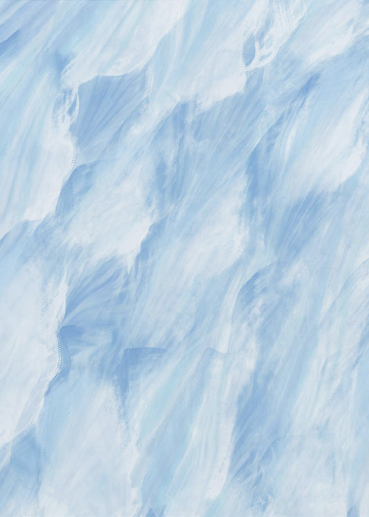 Light Blue And White Brushstrokes | Poster