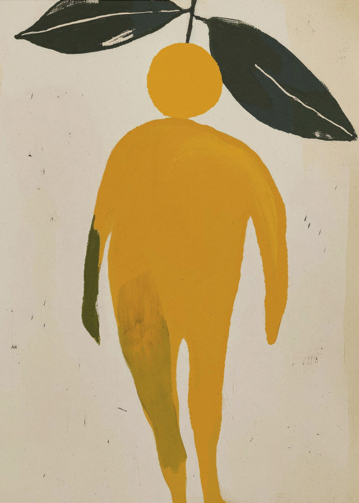 Orange Leaf Figure | Canvas