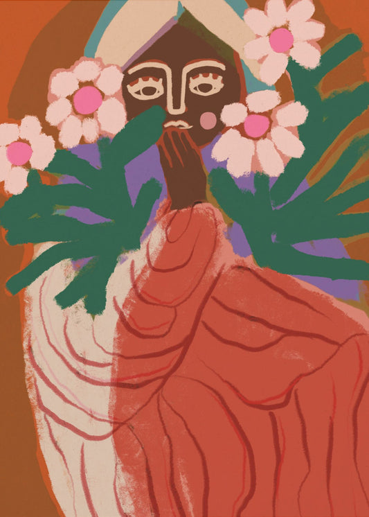 Shy Flower Girl | Canvas