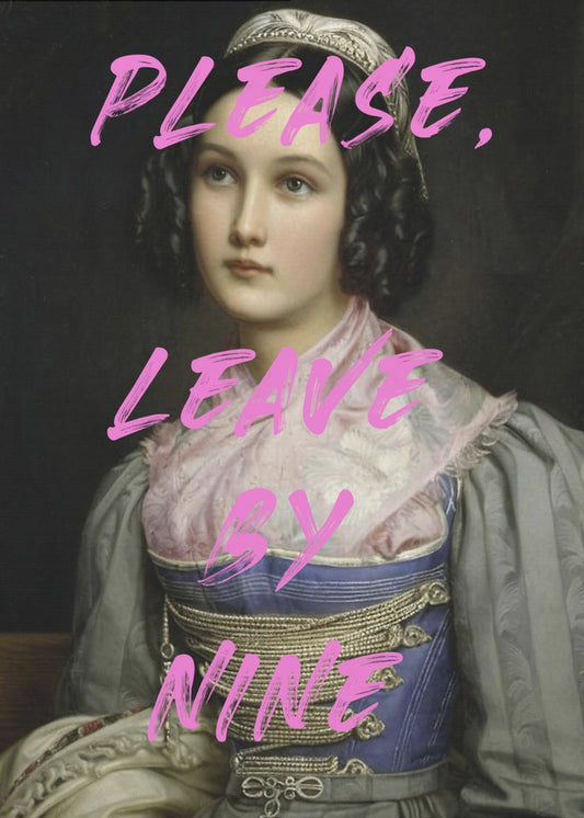 Please, Leave By Nine | Poster