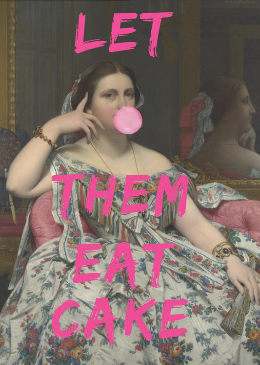 Let Them Eat Cake, Bubble Gum Vintage Portrait | Canvas