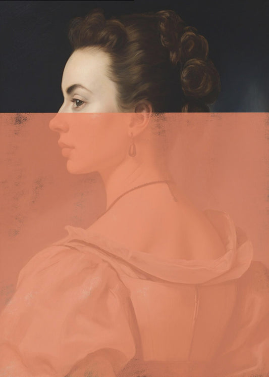 Altered Portrait of Woman Orange Modern Art | Canvas