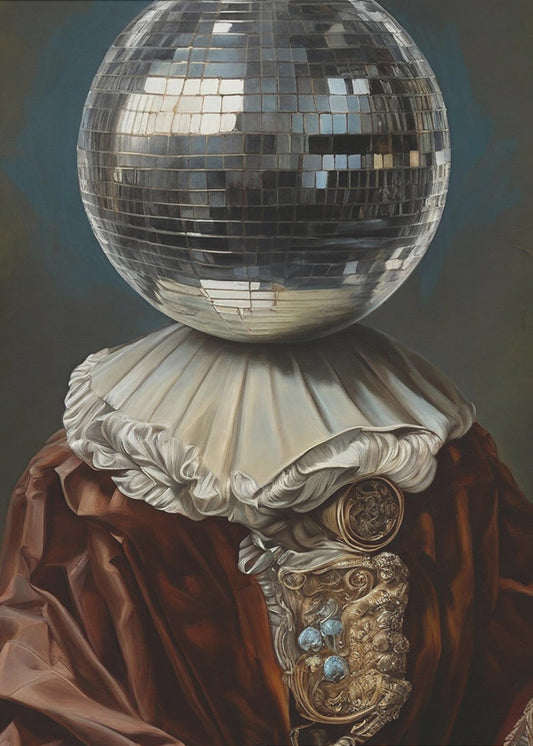Antique Disco Ball, A Man with Disco head | Canvas