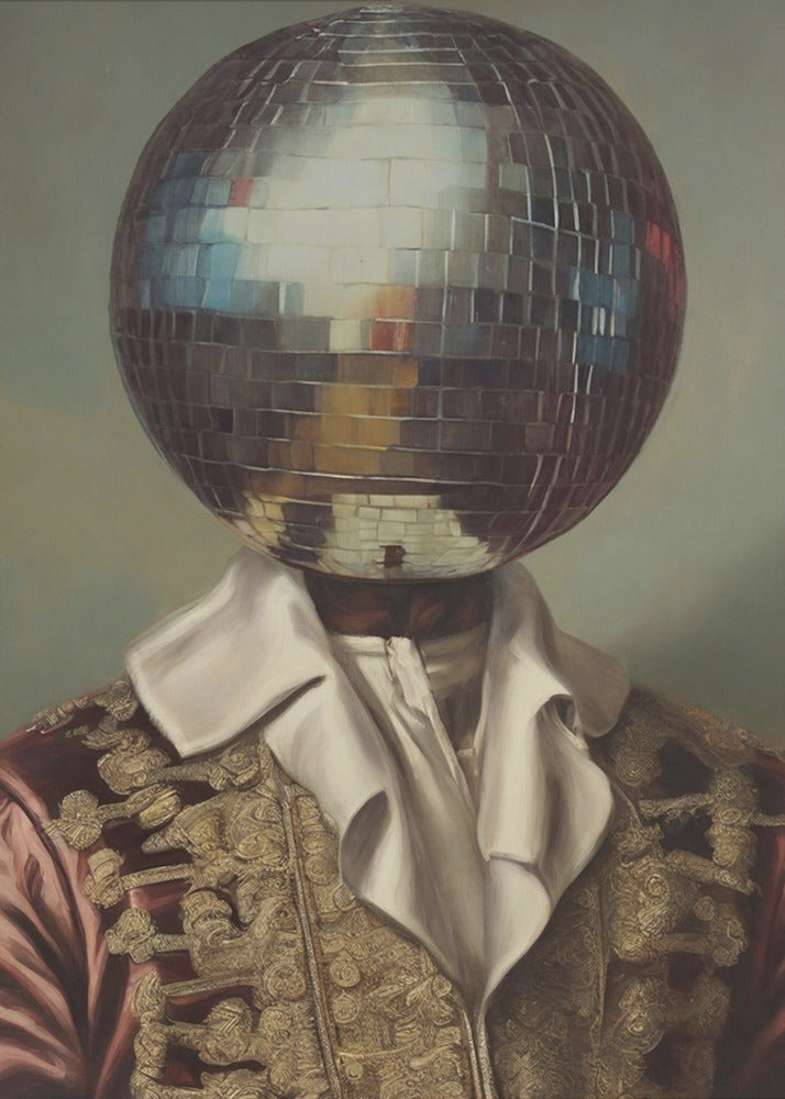 DiscoHead King  / Altered Collage Art | Canvas