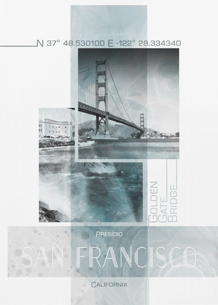 Poster Art SAN FRANCISCO Presidio | turquoise marble | Canvas