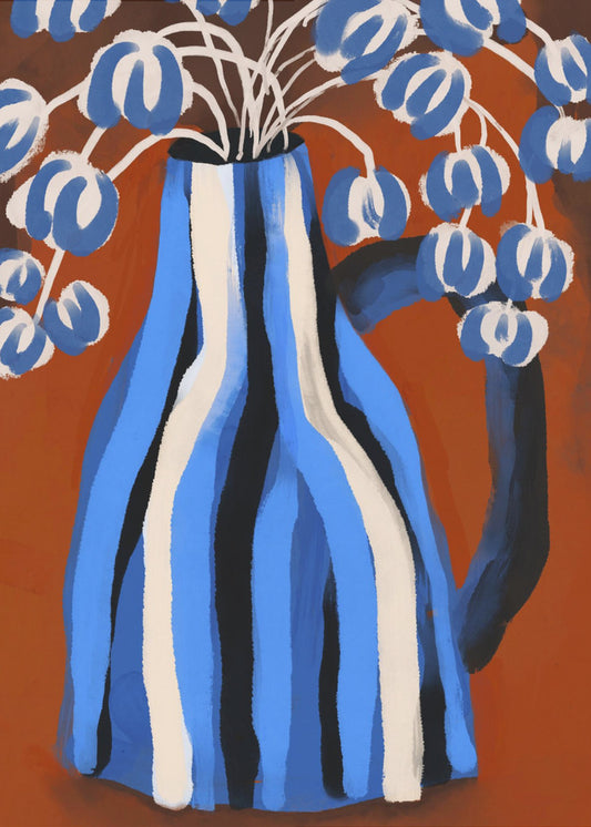 Striped Vase Blooms | Canvas