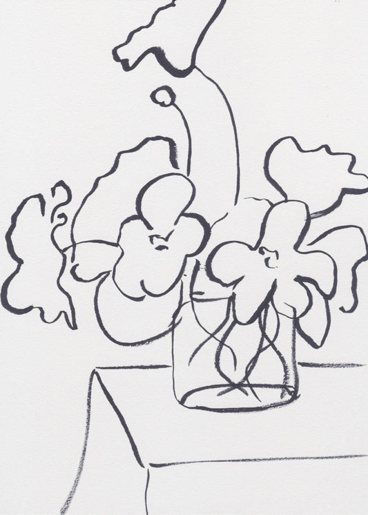 Black and White Poppies Small | Canvas