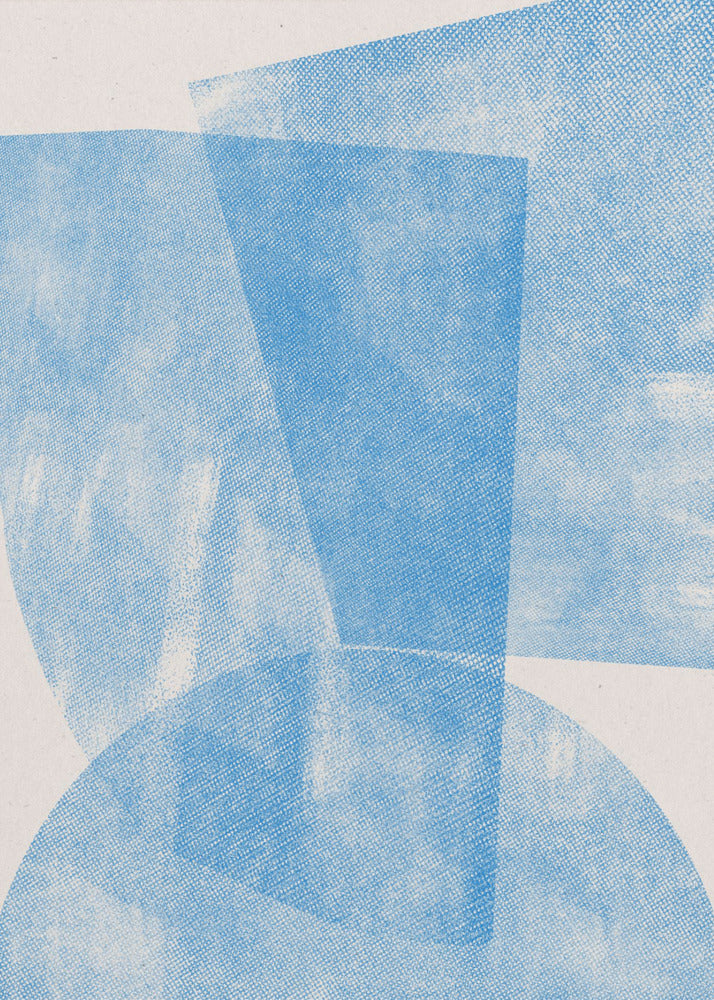 Blue Geometric Waves | Poster