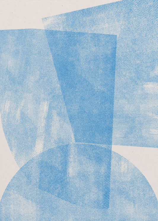 Blue Geometric Waves | Poster