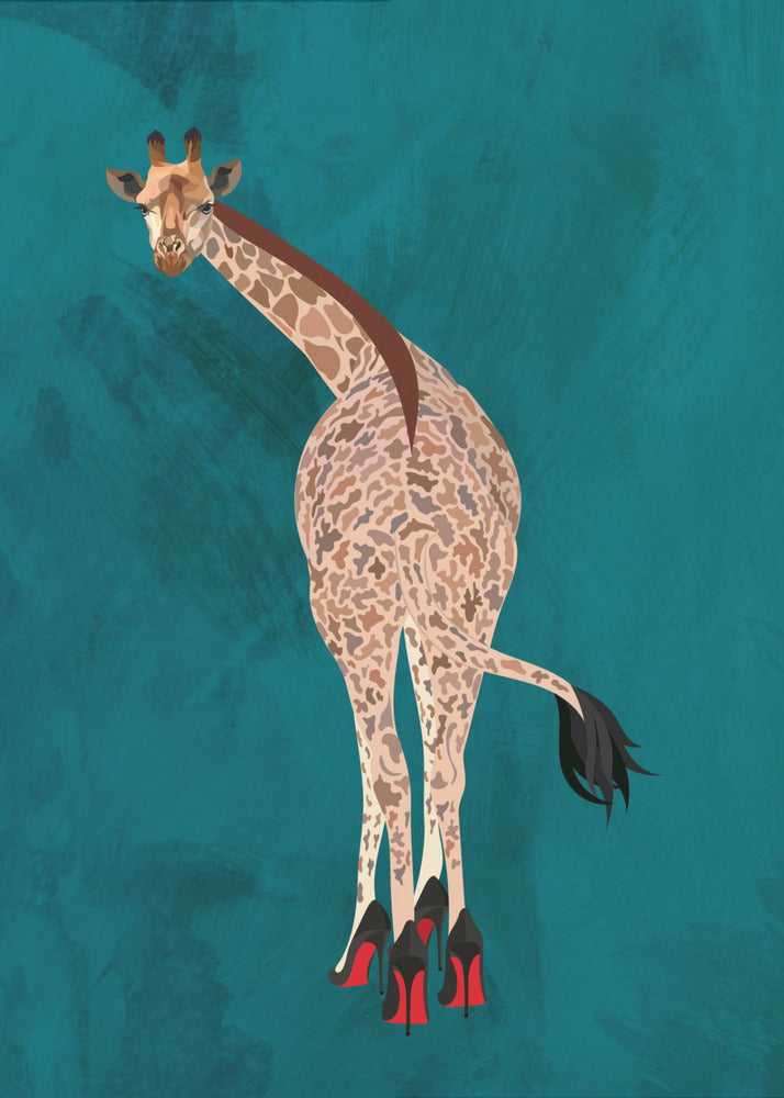 Quirky Giraffe Green | Poster
