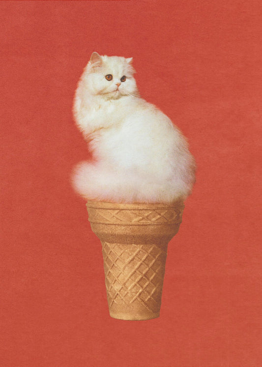 Cat Ice Cream Red | Canvas