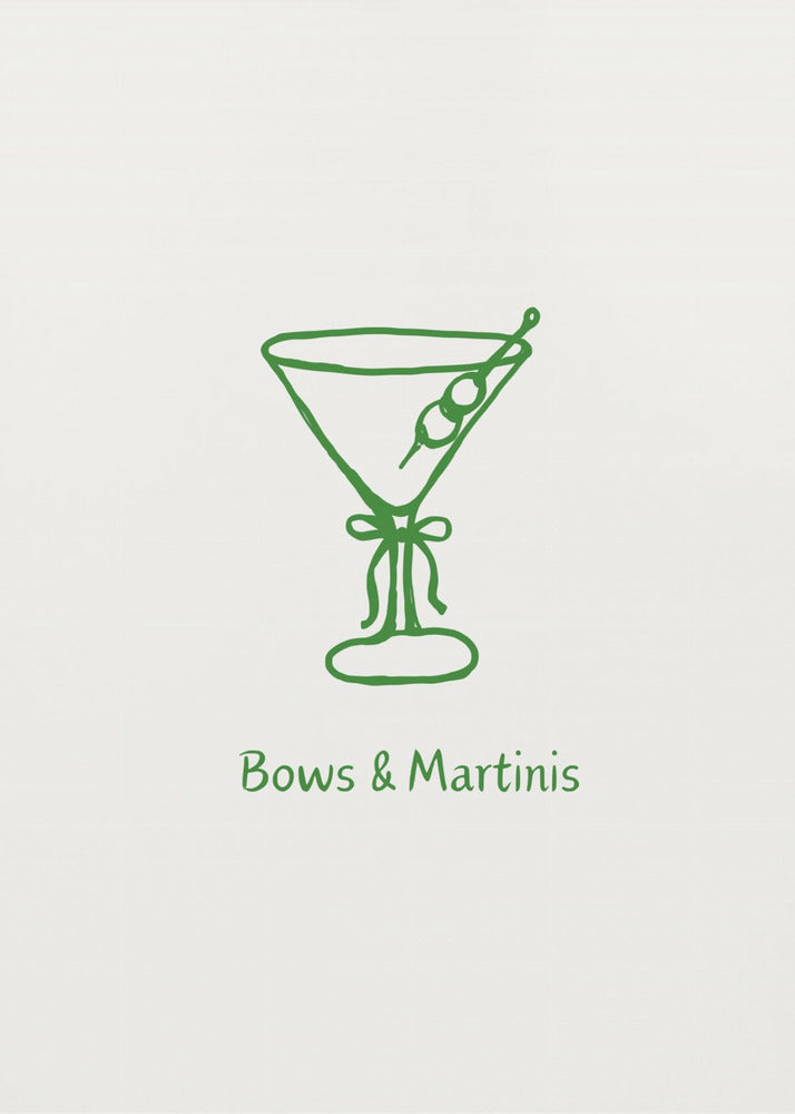 Green Bows and Martinis | Poster