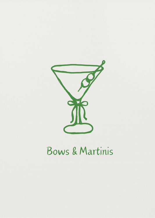 Green Bows and Martinis | Canvas