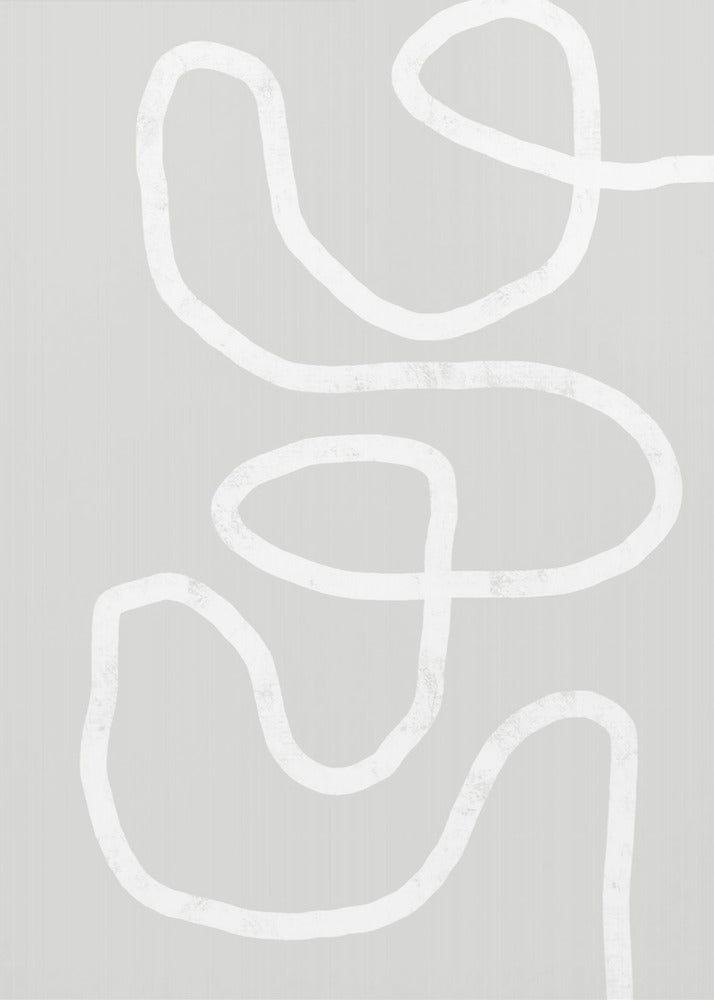 Abstract White Squiggle | Canvas