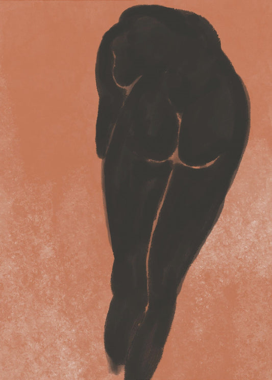 Bathing nude in black | Canvas