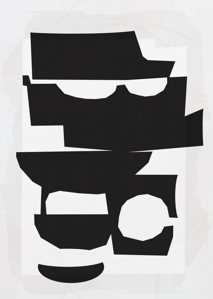 Black and White Cut Out Shapes 1 | Canvas