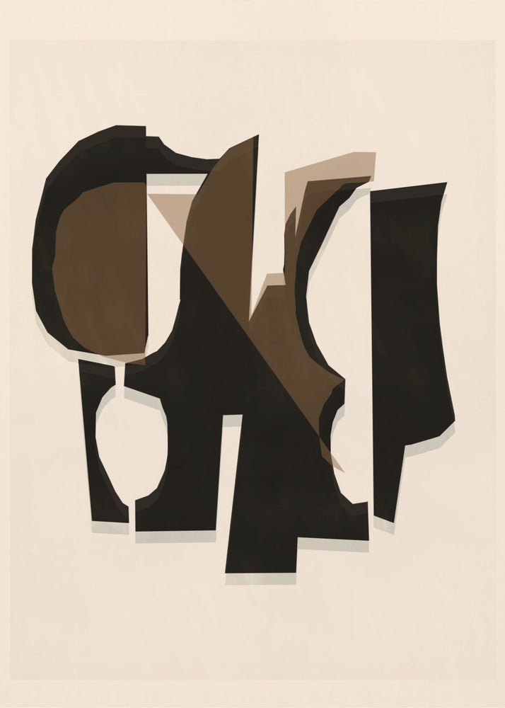 Black and White and Brown Relief 3 | Canvas