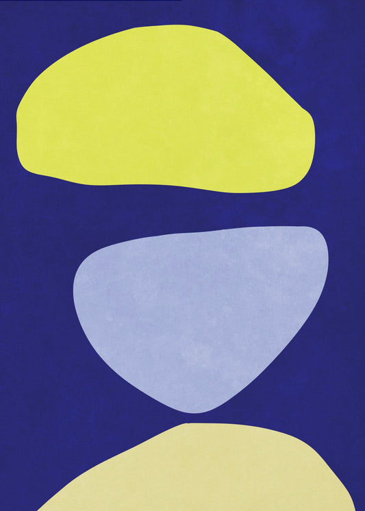 Abstract Forms Blue and yellow | Poster