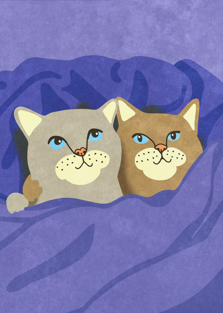 Cats in Bed | Poster