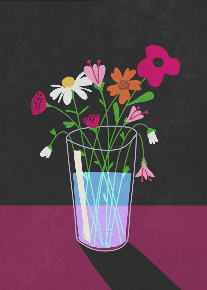 Flowers glow in the dark | Canvas