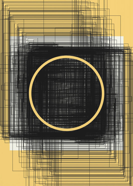 Yellow Circle and Black Lines | Poster