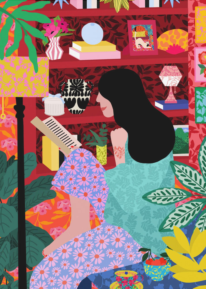 Girl Reading Her Favorite Book | Poster