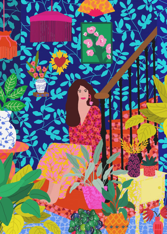 Woman on Staircase | Poster