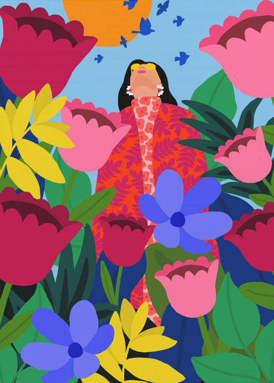 Woman in Flower Garden | Canvas
