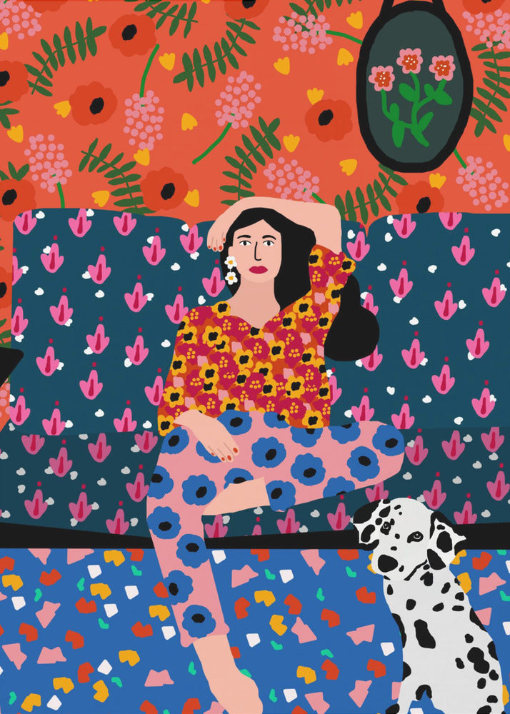 Girl In the Sofa | Canvas