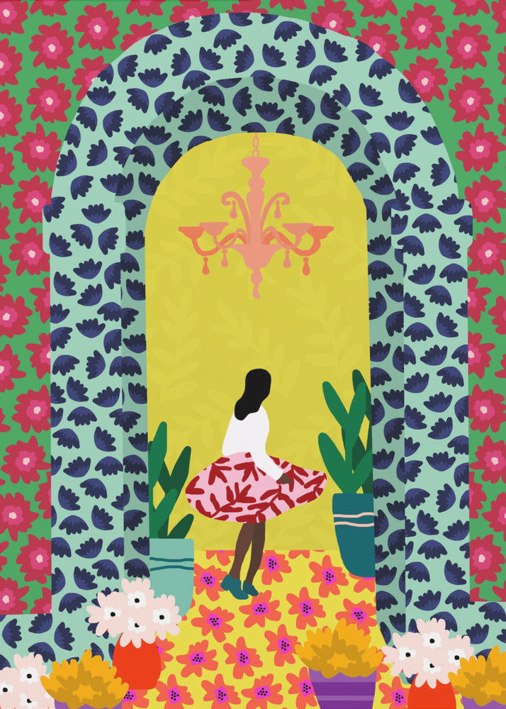 Floral Portal Girl | Poster