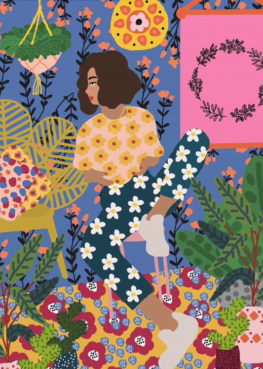 Floral Retreat Girl | Canvas