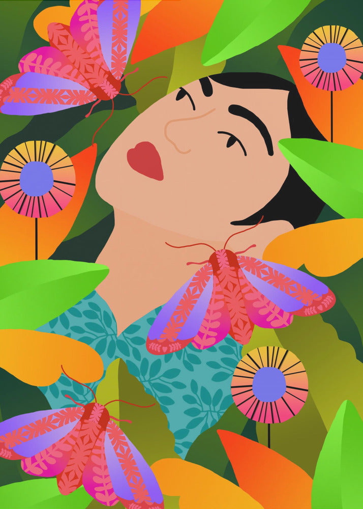 Girl With Her Plants | Poster