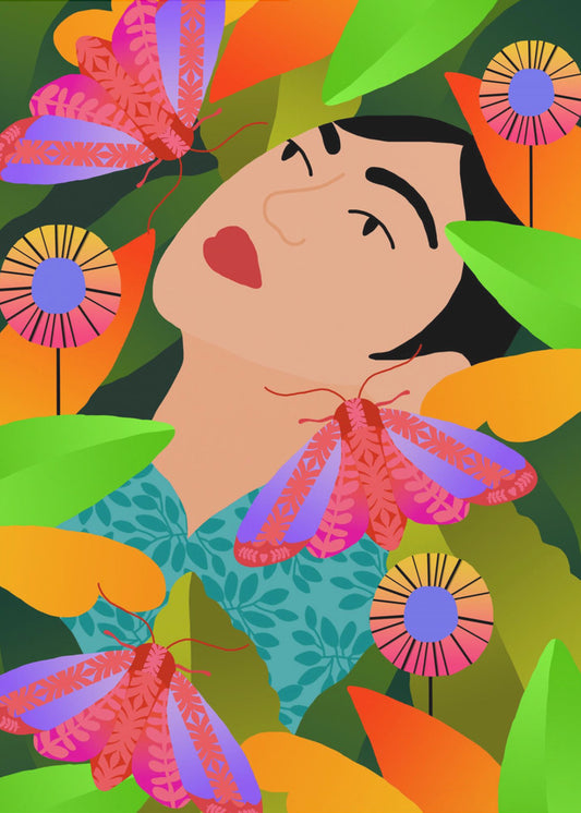 Girl With Her Plants | Poster