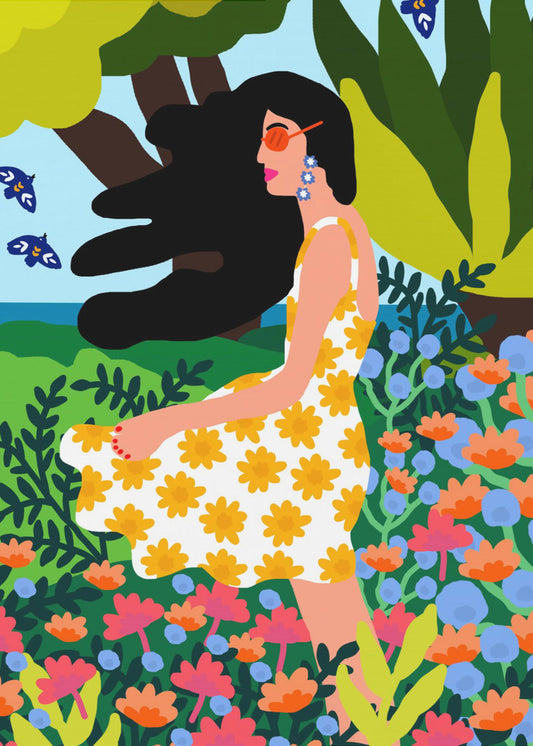 Floral Summer Girl | Poster