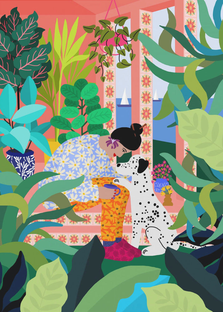 Girl With Doggie | Poster