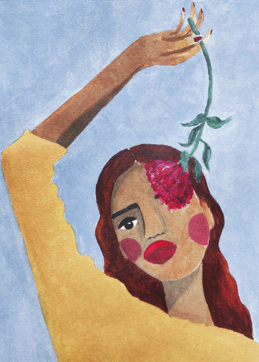 Magda with flower | Poster