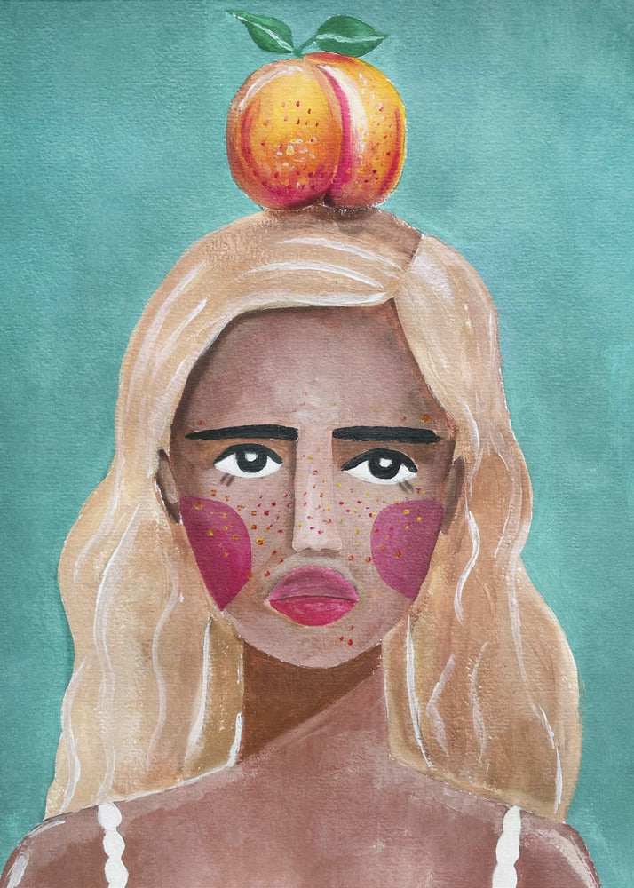 Woman With Peach | Canvas