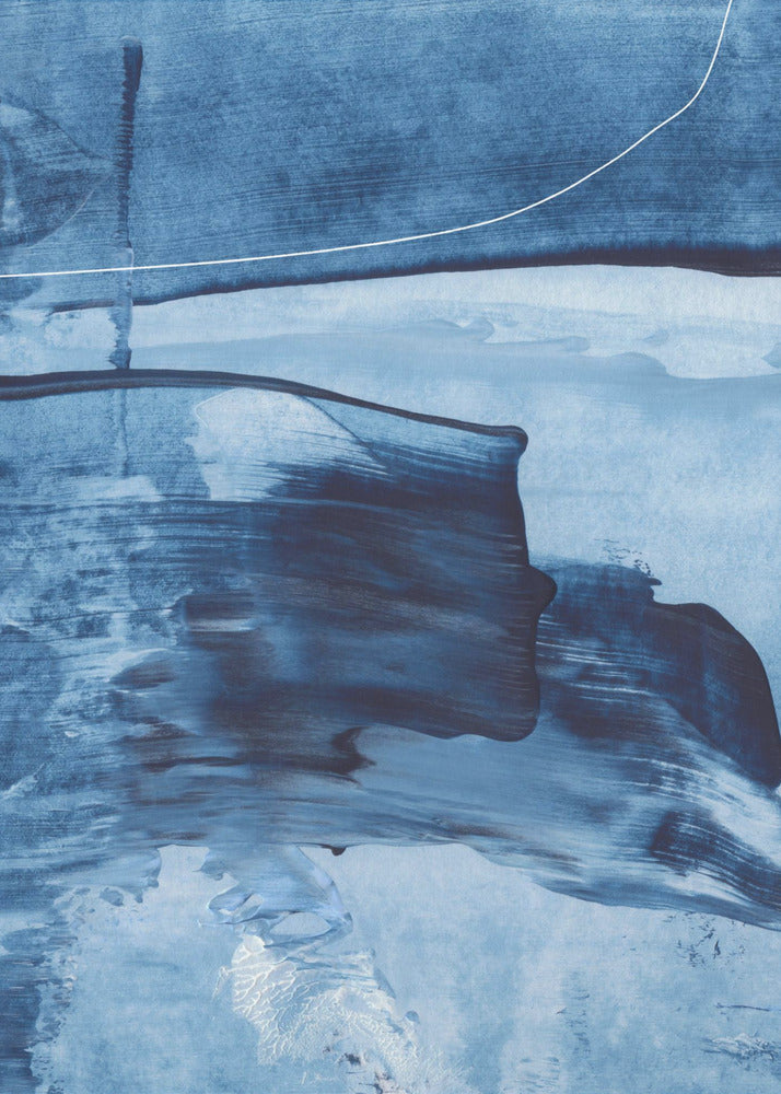 Dynamic Blue Hues And Fluid Brushstrokes | Poster