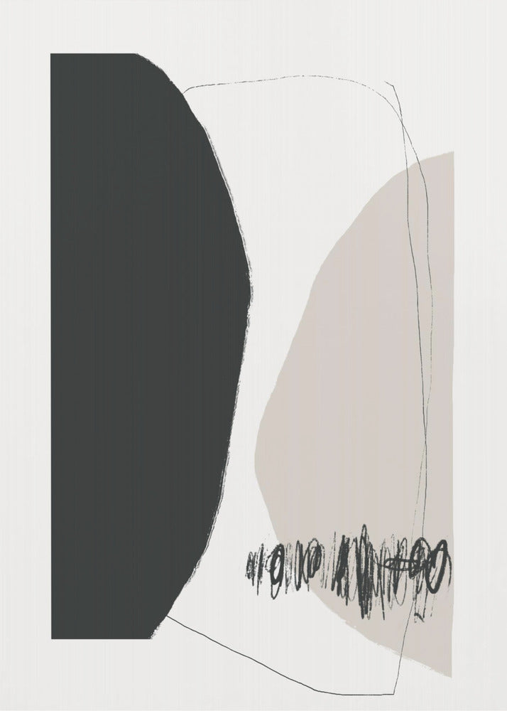 Organic Shapes And Lines In Neutral Tones | Poster
