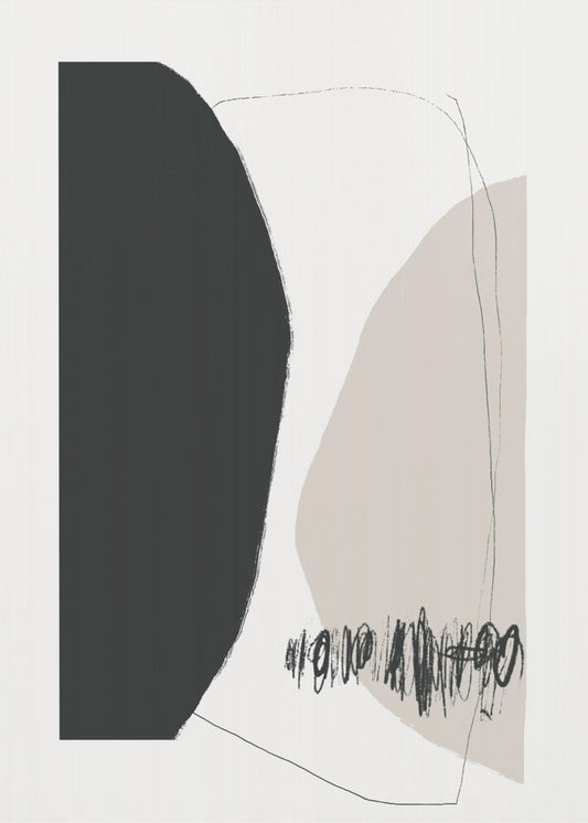 Organic Shapes And Lines In Neutral Tones | Canvas