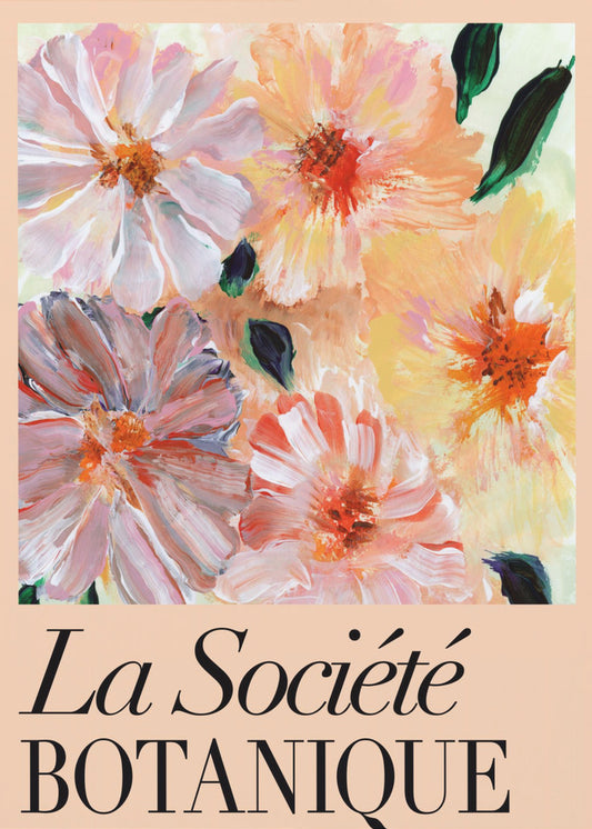 La Société Botanique Peach Flowers | Canvas