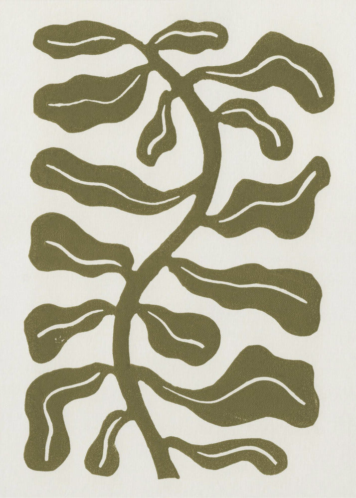 Wind Kissed Plant / Olive Green | Poster