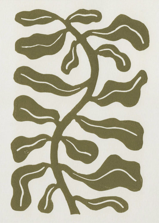 Wind Kissed Plant / Olive Green | Poster