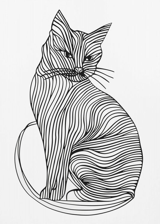 Lines art Cat | Poster