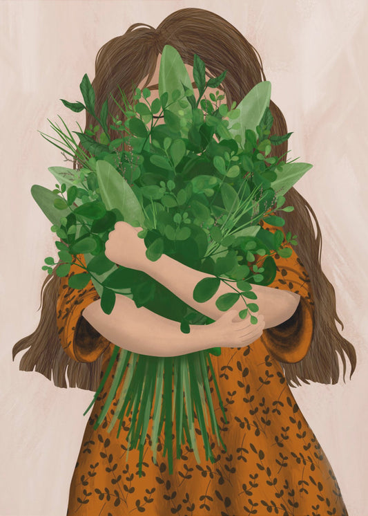 Girl with posy | Canvas