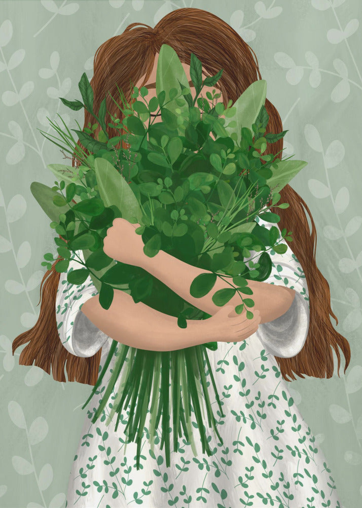 Girl with posy | Canvas